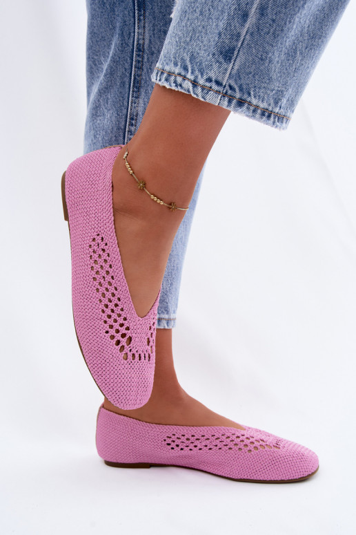 Ausschnitt flache Ballerinas in rosa Hibisca