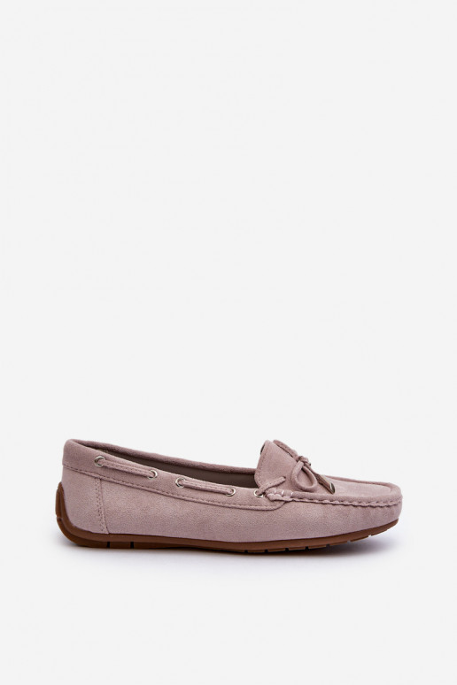 Elegante lila Damensuede-Mokassins Si Passione