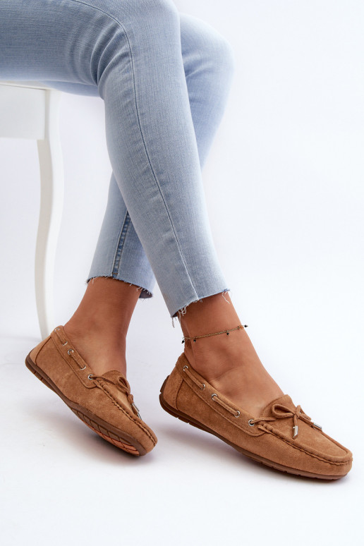 Elegante braune Damensuede-Mokassins Si Passione