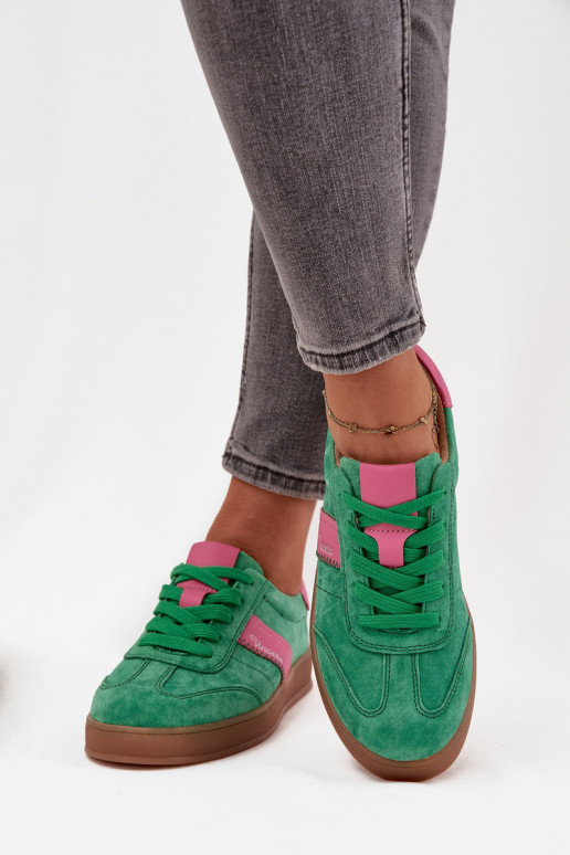 Grüne Damen-Sneaker aus Kunstleder Vinceza 79576