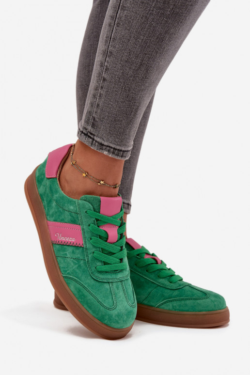 Grüne Damen-Sneaker aus Kunstleder Vinceza 79576