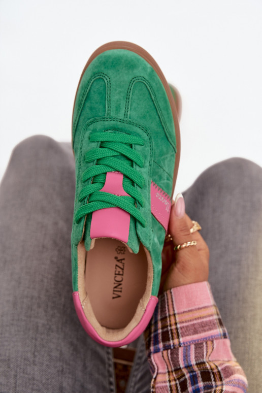 Grüne Damen-Sneaker aus Kunstleder Vinceza 79576