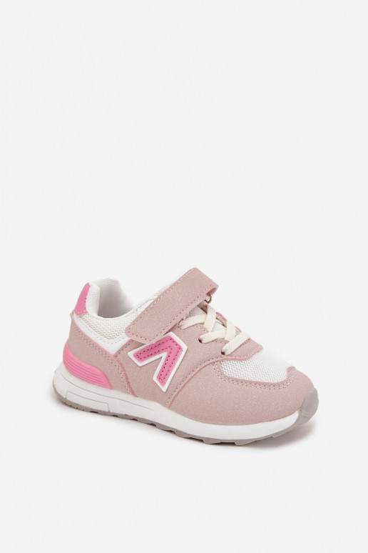 Rosa Kinder-Sneaker mit Klettverschluss Galisse
