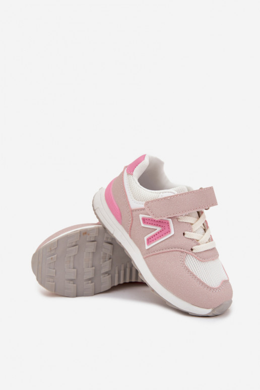 Rosa Kinder-Sneaker mit Klettverschluss Galisse