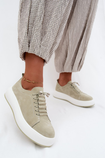 Schuhe Sneakers Stilvollllschuhe mit einer PlattformErmöglichtturalnego aus INildlederu Mintfarbe Blushy 2
