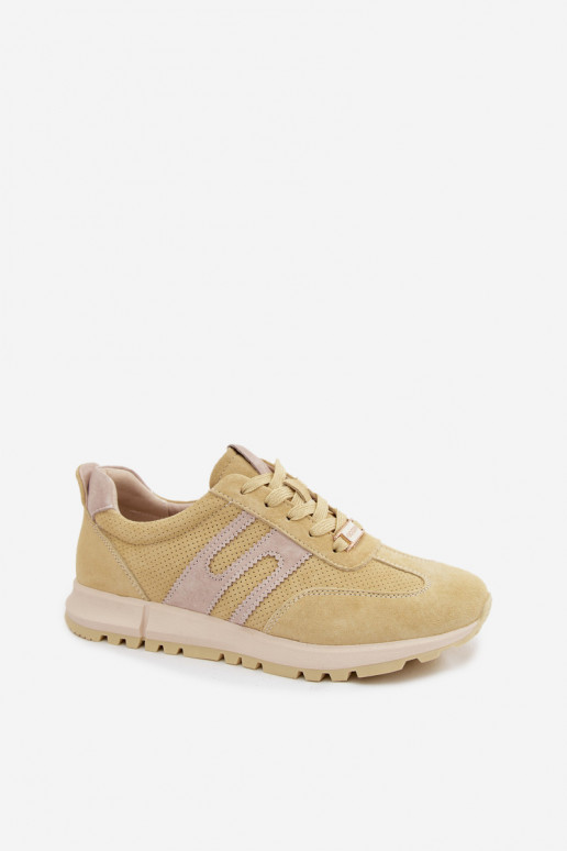 Gelbe Damen-Sneaker Lovey aus Kunstveloursleder