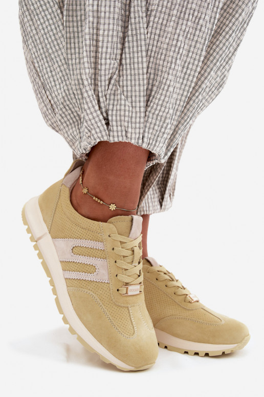 Gelbe Damen-Sneaker Lovey aus Kunstveloursleder