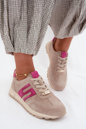 Turnschuhe Sneakers StilvollllschuheErmöglichtturalnego aus INildlederu Feminin Beige Lovey