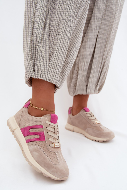 Turnschuhe Sneakers StilvollllschuheErmöglichtturalnego aus INildlederu Feminin Beige Lovey