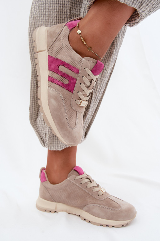 Turnschuhe Sneakers StilvollllschuheErmöglichtturalnego aus INildlederu Feminin Beige Lovey