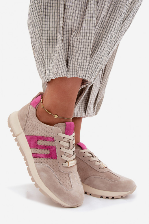 Turnschuhe Sneakers StilvollllschuheErmöglichtturalnego aus INildlederu Feminin Beige Lovey