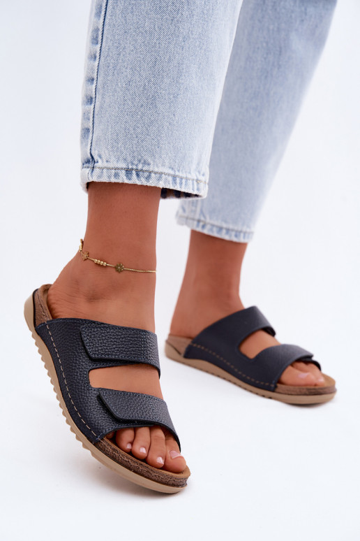 Lederhausschuhe Feminin Inblu AA0005GU Dunkelblau