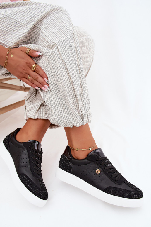 Sneakers Stilvollllschuhe Feminin Mit Dekoration schZuarze Farbe Soothe