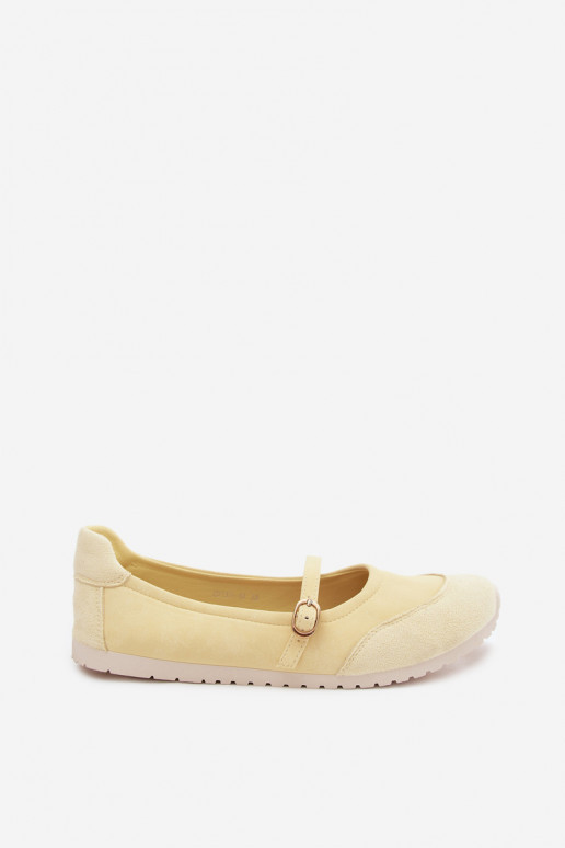 Gelbe sportliche Ballerinas mit Riemchen Charmy
