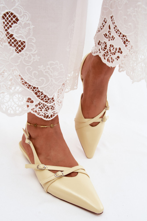 Damen-Sandalen mit Riemen aus Kunstleder in gelb Glamira