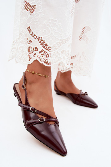 Damensandalen mit Streifen Imitacja Skóry Burgund Glamira