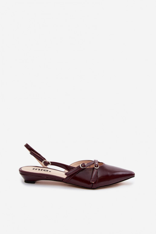 Damensandalen mit Streifen Imitacja Skóry Burgund Glamira