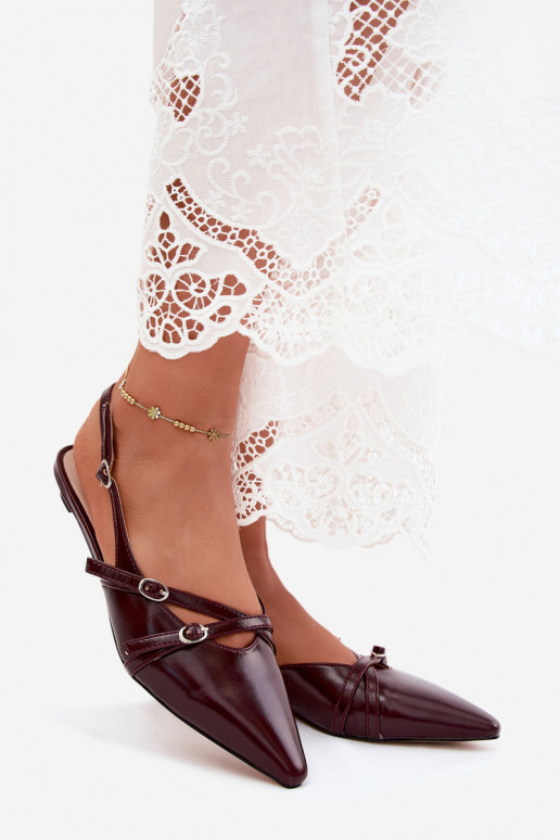 Damensandalen mit Streifen Imitacja Skóry Burgund Glamira