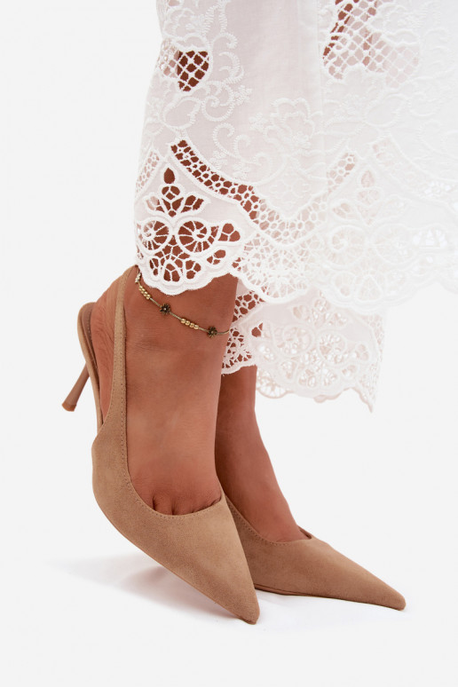 Damensandalen mit dünnen Absätzenaus Öko-INildlederu Beige Kevina