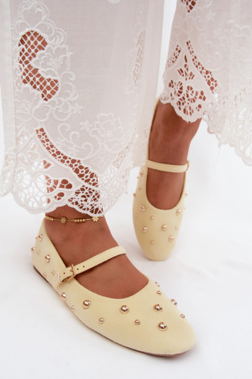 Ballerinas mit Dekoration und Riemen in Gelb Cuddly 2