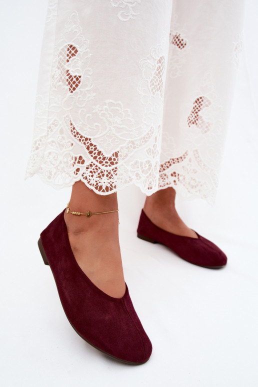 Lila Ballerinas aus Kunstveloursleder Camdena