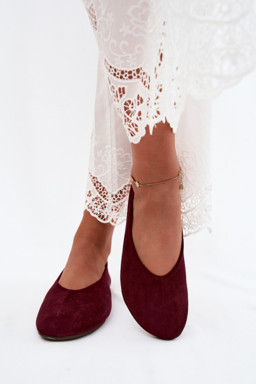 Lila Ballerinas aus Kunstveloursleder Camdena