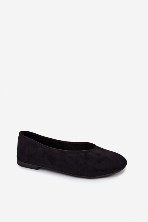 Schwarze Ballerinas aus Kunstveloursleder Camdena
