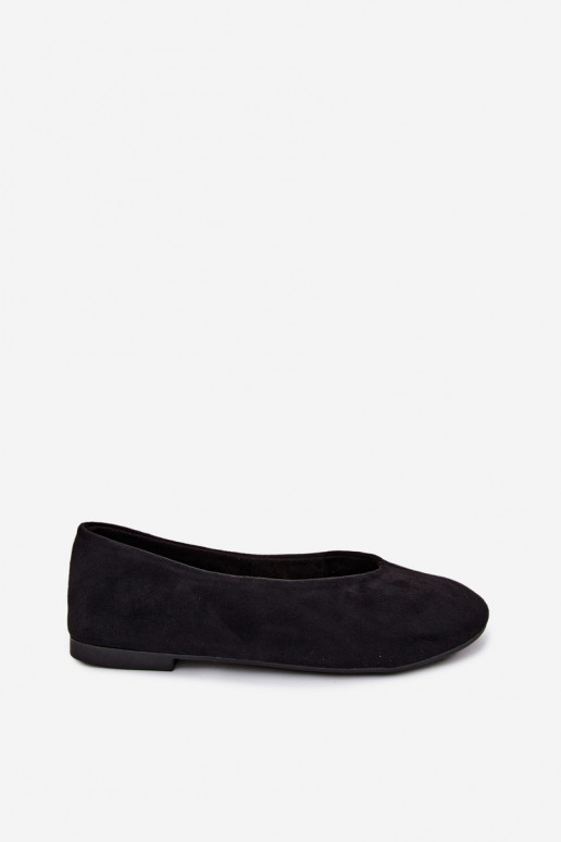 Schwarze Ballerinas aus Kunstveloursleder Camdena
