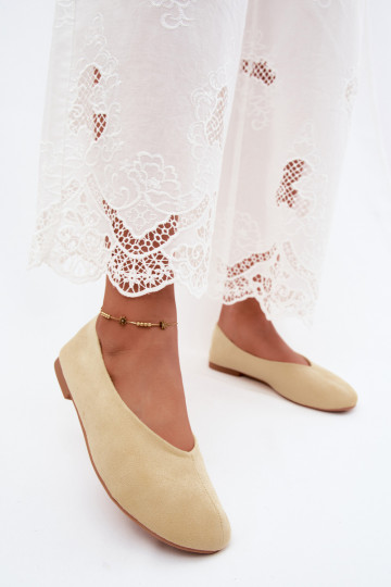 Gelbe Ballerinas aus Kunstveloursleder Camdena
