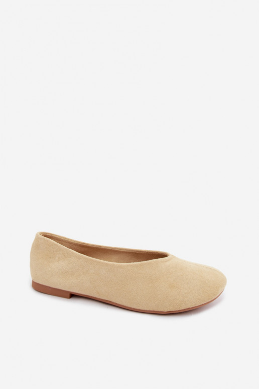 Gelbe Ballerinas aus Kunstveloursleder Camdena