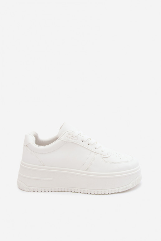 Weiße Damen-Sneaker mit Plateau aus Kunstleder Crosbella