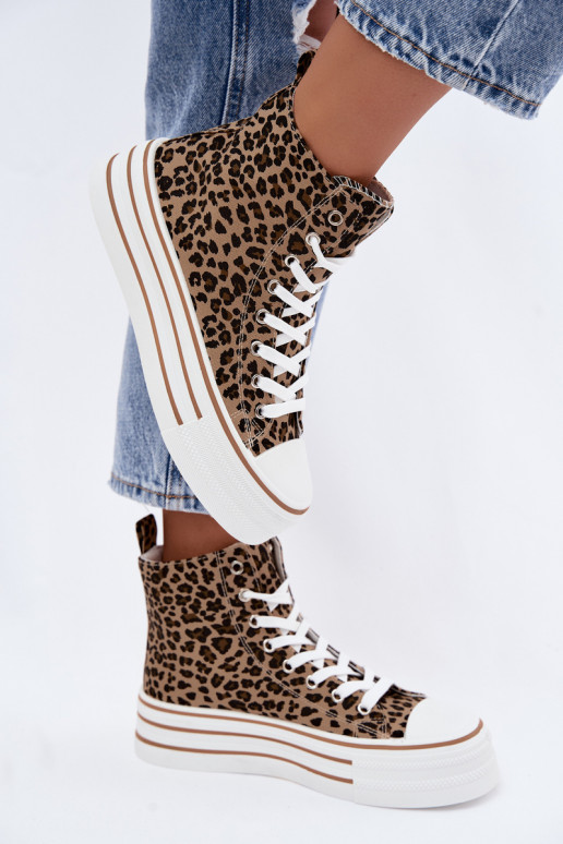 Freizeitschuhe mit Knöchelschaft und Leopardenmuster Inildrose