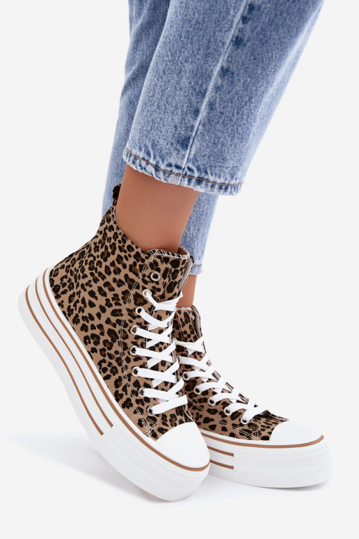 Freizeitschuhe mit Knöchelschaft und Leopardenmuster Inildrose
