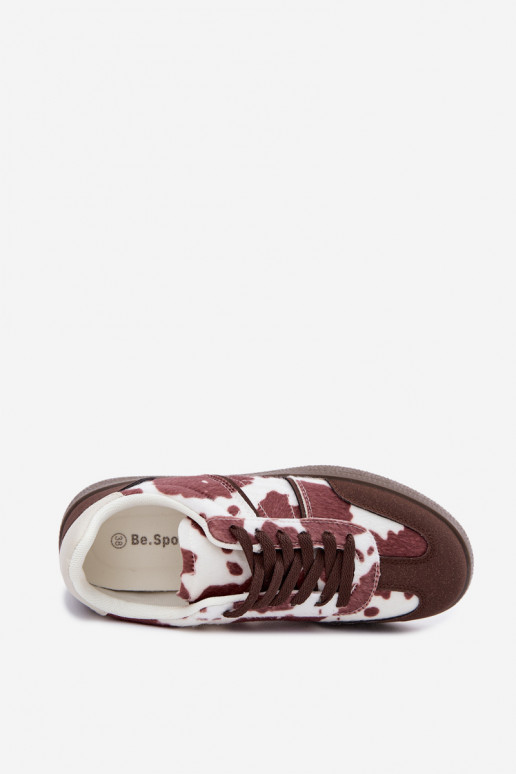 Sneaker mit Patches in Braun Corelle