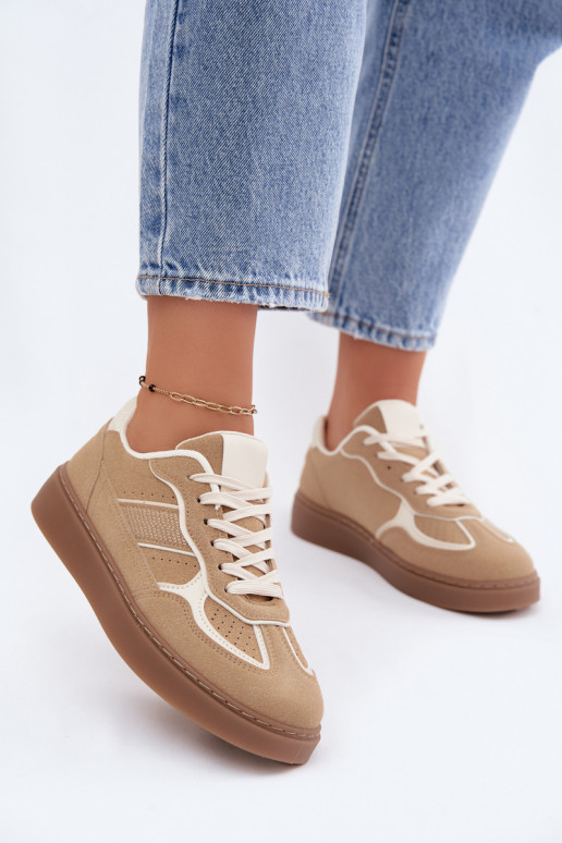 Damen Low Sneakers in Sandfarbe Brenelle