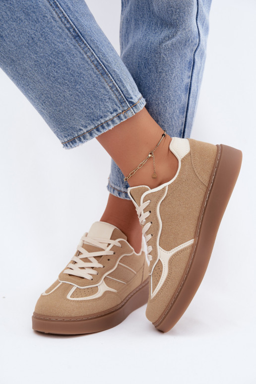 Damen Low Sneakers in Sandfarbe Brenelle