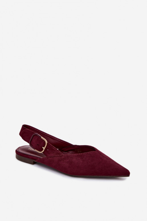 Damen Ballerinas mit Schnallen in Bordeauxfarbe Tanelia