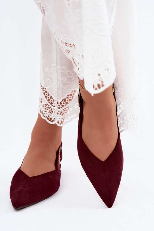 Damen Ballerinas mit Schnallen in Bordeauxfarbe Tanelia