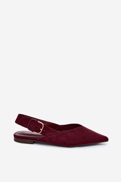 Damen Ballerinas mit Schnallen in Bordeauxfarbe Tanelia