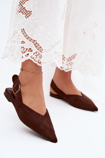 Damen Ballerinas mit Schnallen in Dunkelbraun Tanelia 2