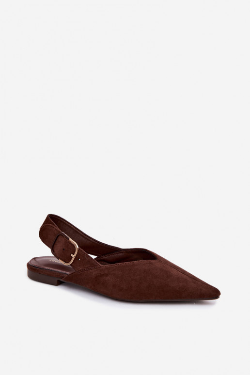 Damen Ballerinas mit Schnallen in Dunkelbraun Tanelia