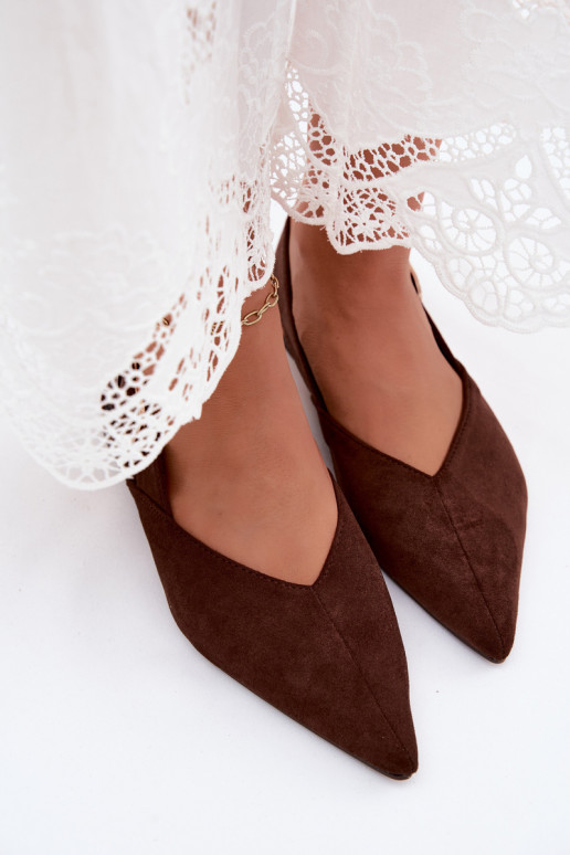 Damen Ballerinas mit Schnallen in Dunkelbraun Tanelia