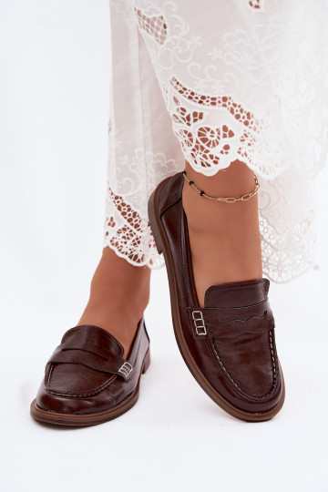 Damen Lackslipper in Schokoladenfarbe aus Kunstleder Roslyn 2
