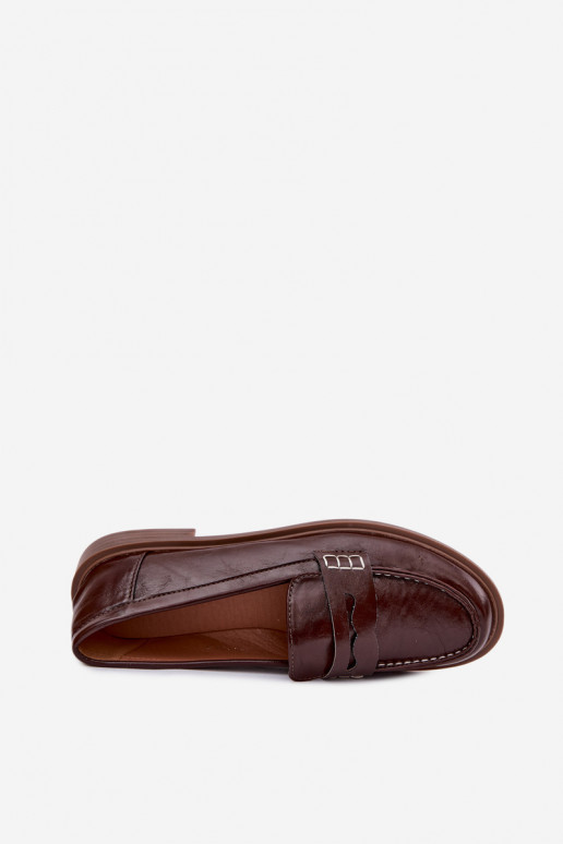 Damen Lackslipper in Schokoladenfarbe aus Kunstleder Roslyn