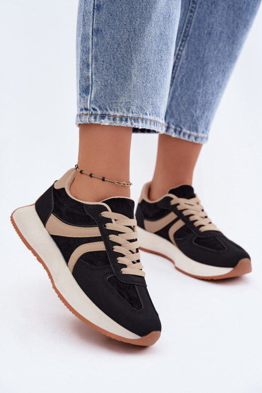 Damen Sneakers mit Plattform in Schwarz Laurelia