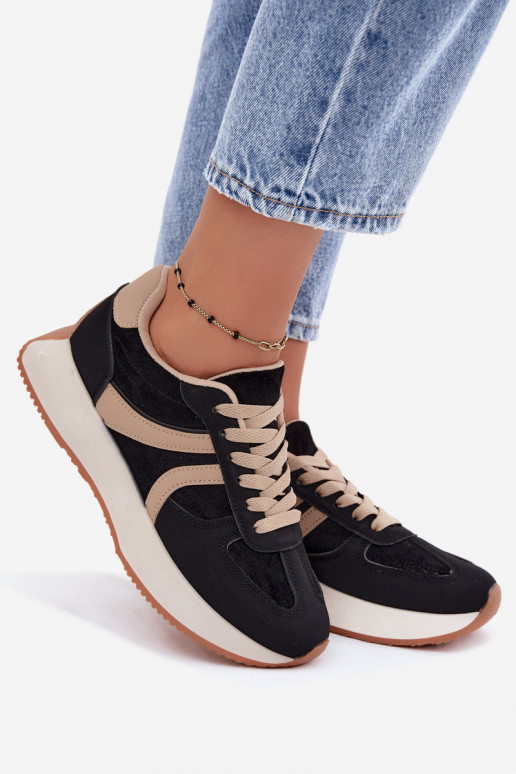 Damen Sneakers mit Plattform in Schwarz Laurelia