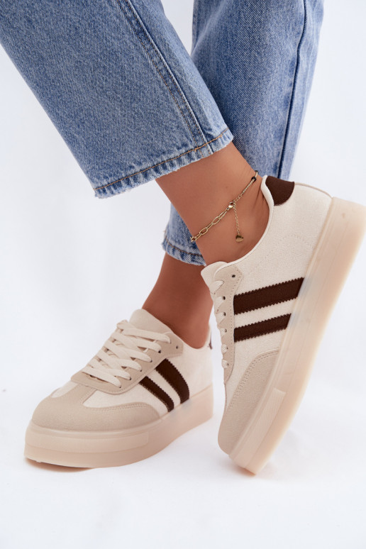 Beige Plattform-Sneaker Giselia