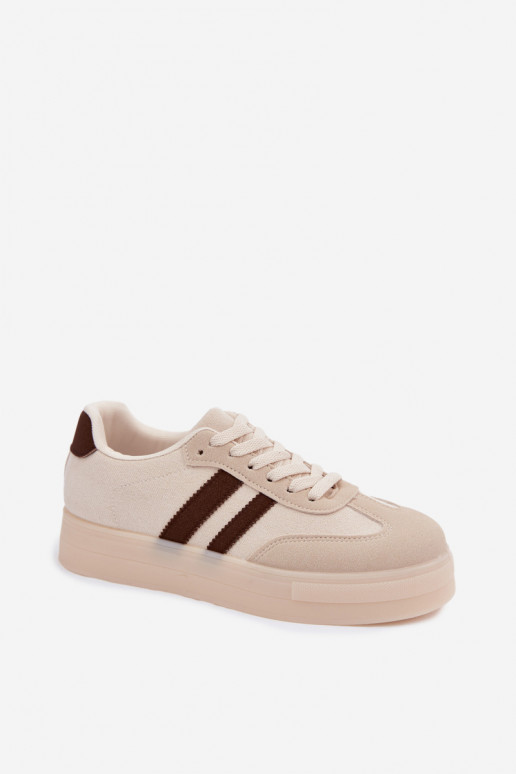 Beige Plattform-Sneaker Giselia