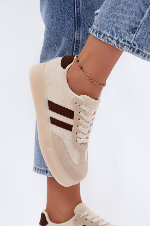 Beige Plattform-Sneaker Giselia