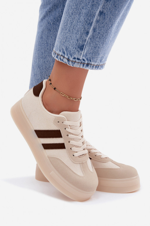 Beige Plattform-Sneaker Giselia